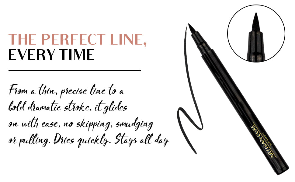Smudge Proof Long Lasting Winged Felt Tip Liner in Black Midnight Diva