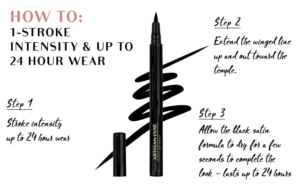 Smudge Proof Long Lasting Winged Felt Tip Liner in Black Midnight Diva
